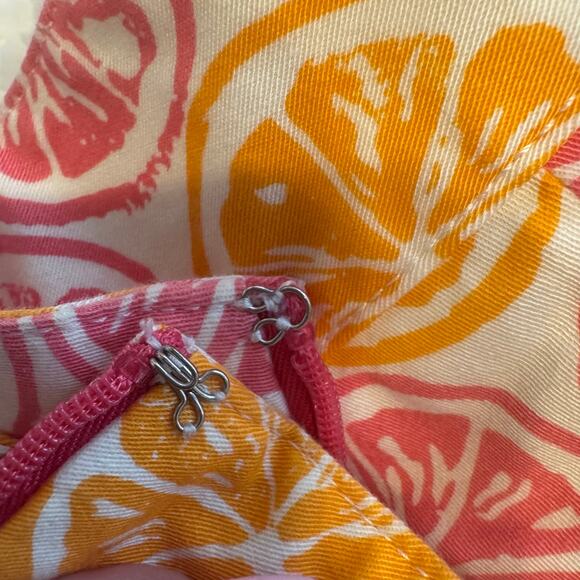 Vineyard Vines Women’s Citrus Orange Grapefruit Zip Up Mini Skirt Size 10 - Picture 6 of 7